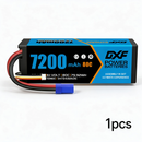 DXF BLUE Series 3S 11.1V 7200mAh 80C Hardcase LiPo Battery with EC5 Plug for 1/8 1/10 RC Car Truck (1-6 Pack)
