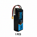 DXF 4S 14.8V 3500mAh 100C Softcase LiPo Battery with 10AWG XT60 for 1/8 1/10 RC Cars, Trucks, Buggies (2/4/6 Pack Available)