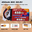 DXF 450mAh 6S 80C 22.2V Lipo Battery Pack for FPV LiPo Battery
