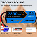 (EU)DXF Lipo Battery 3S 11.1V 7200MAH 80C Blue Series lipo Hardcase with EC5 Plug for Rc 1/8 1/10 Buggy Truck Car Off-Road Drone