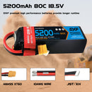 DXF Lipo Battery 5S 18.5V 5200mAh 80C Graphene Softcase with EC5 / T / TRX / XT60 / XT90 / XT150 / Q8s Plug for RC 1/8 1/10 Buggy Truck Car Off-Road Drone