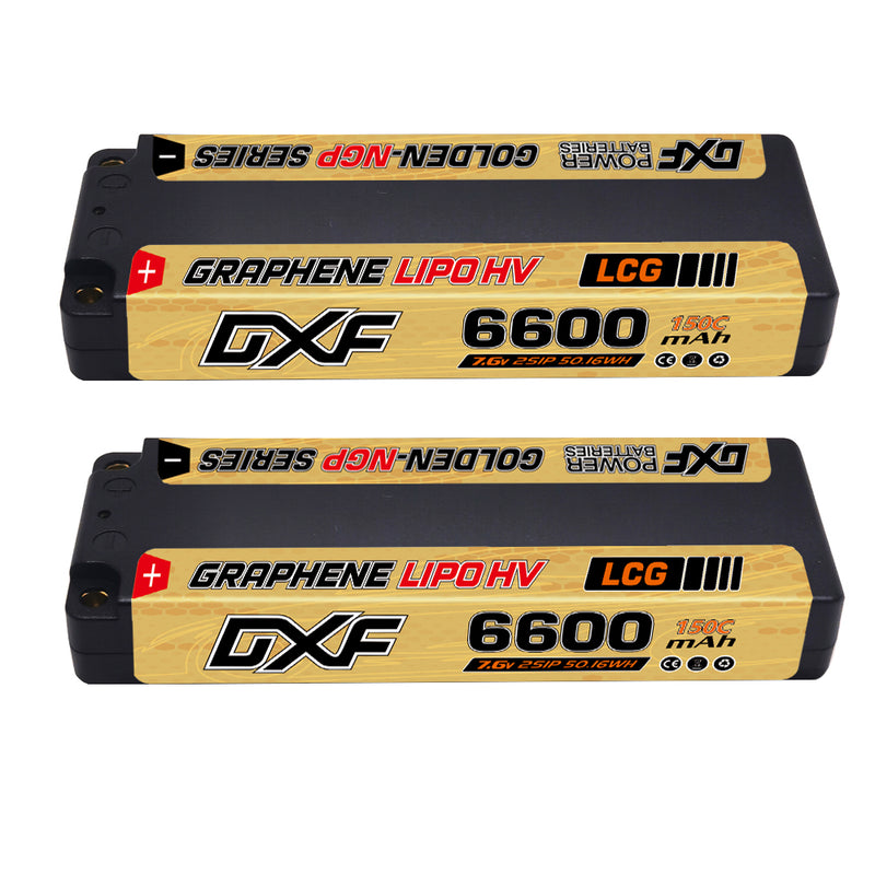 (JP)DXF 2S ショーティー リポバッテリー 7.6V 150C 6600mAh 5mm Tプラグ ハードケース 1/10 バギー トラギー オフロード ボート 車 トラック レーシング ヘリコプター用