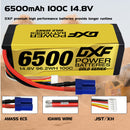 (IT)DXF Lipo Battery 4S 14.8V 6500MAH 100C GoldSeries Graphene lipo Hardcase with EC5 and XT90 Plug for Rc 1/8 1/10 Buggy Truck Car Off-Road Drone