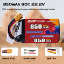 DXF 850mAh 6S 80C 22.2V Lipo Battery Pack for FPV LiPo Battery