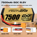 DXF LiPo Battery 4S HV 15.2V 7500mAh 150C Graphene Softcase with EC5 / T / TRX / XT60 / XT90 / XT150 / Q8s Plug for RC 1/8 1/10 Buggy Truck Car Off-Road Drone
