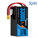 DXF 6S 22.2V 33000mAh 10C Soft Case LiPo Battery with 8AWG Wire for Toy Cars, Boats, UAVs & Drones (1-6 Pack)