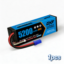DXF 4S 14.8V 5200mAh 80C BLUE Series Graphene LiPo Hardcase Battery with 10AWG EC5 Plug for 1/8 1/10 RC Car Truck Boat Drone (1-6 Pack Available)