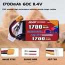 DXF 1700mAh 3S 60C 11.4V Lipo Battery Pack for FPV LiPo Battery
