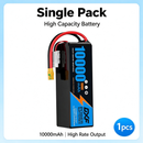 DXF 6S 22.2V 10000mAh 100C Soft Case LiPo Battery with 10AWG Wire for Toy Cars, Boats, UAVs & Drones (1-6 Pack)