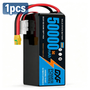 DXF SEMI-SOLID 12S 44.4V 50000mAh 5C Soft Case LiPo Battery with 8AWG Wire for Toy Cars, Boats, UAVs & Drones (1-6 Pack)