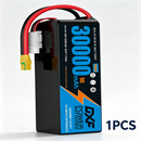 DXF SEMI-SOLID 12S 44.4V 30000mAh 5C Soft Case LiPo Battery with 8AWG Wire for Toy Cars, Boats, UAVs & Drones (1-6 Pack)