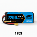 DXF 3S 11.1V 7200mAh 80C Hardcase LiPo Battery with 10AWG XT90 for 1/8 1/10 RC Cars, Trucks, Buggies (1-6 Pack Available)