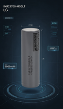 LG M50LT INR21700M50LT 5000mAh 14A Li-ion Battery for E-Bikes, Flashlights & DIY Battery Packs (1-100 PCS)