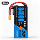 DXF 6S 23.1V 34000mAh 15C Soft Case LiPo Battery with 8AWG Wire for Toy Cars, Boats, UAVs & Drones (1-6 Pack)