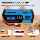 (ES)DXF Lipo Battery 4S 14.8V 7000mAh 100C/200C HardCase Lipo Battery for RC HPI HSP 1/8 1/10 Buggy RC Car Truck