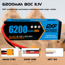 (FR)DXF Lipo Battery 3S 11.1V 6200MAH 80C  lipo Hardcase XT90 Plug for Rc 1/8 1/10 Buggy Truck Car Off-Road Drone