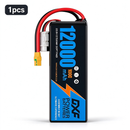 DXF 6S 22.8V 12000mAh 100C Soft Case LiPo Battery with 8AWG Wire for Toy Cars, Boats, UAVs & Drones (1-6 Pack)