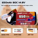 DXF LiPo Battery 4S 14.8V 650mAh 80C with PH2.0 / JST / XT30 / SM / XT60 / EC5 / XT90 for FPV Drone Whoop Micro Racing