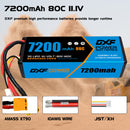 (GE)DXF Lipo Battery 3S 11.1V 7200MAH 80C Blue Series lipo Hardcase with XT90 Plug for Rc 1/8 1/10 Buggy Truck Car Off-Road Drone