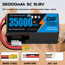 (CN) DXF 14S 51.8V 35000mAh 5C Semi-Solid-State Soft Case LiPo Battery with 8AWG Plug Options for Heavy-Lift Drone UAV Agricultural Multirotor (1-6 Pack Available)