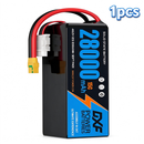 DXF SEMI-SOLID 12S 46.2V 28000mAh 15C Soft Case LiPo Battery with 8AWG Wire for Toy Cars, Boats, UAVs & Drones (1-6 Pack)
