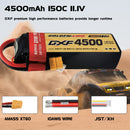 DXF Lipo Battery 3S 11.1V 4500mAh 150C GoldSeries Graphene Softcase with EC5 / T / TRX / XT60 / XT90 / XT150 / Q8s Plug for RC 1/8 1/10 Buggy Truck Car Off-Road Drone