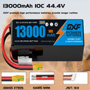 (CN)DXF 12S Lipo Battery 44.4V 10C 13000mAh Soft Case Battery  for Drone UAV FPV Car Truck Tank RC Semi solidstate Battery Racing Hobby