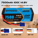 (CA)DXF Lipo Battery 4S 14.8V 7500mAh 100C/200C HardCase Lipo Battery for RC HPI HSP 1/8 1/10 Buggy RC Car Truck