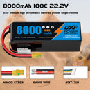 DXF LiPo Battery 6S 22.2V 8000mAh 100C Graphene Softcase Gold with EC5 / T / TRX / XT60 / XT90 / XT150 / Q8s Plug for RC 1/8 1/10 Buggy Truck Car Off-Road Drone
