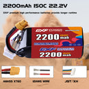 DXF 2200mAh 6S 150C 22.2V Lipo Battery Pack for FPV LiPo Battery