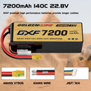 DXF Lipo Battery 6S HV 22.8V 7200mAh 140C GoldSeries Graphene Softcase with EC5 / T / TRX / XT60 / XT90 / XT150 / Q8s Plug for RC 1/8 1/10 Buggy Truck Car Off-Road Drone