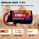 DXF 1100mAh 2S 120C 7.4V Lipo Battery Pack for FPV LiPo Battery