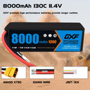 (FR)DXF Lipo Battery 3S 11.4V 8000MAH 130C Blue Series Graphene lipo Hardcase with XT90 Plug for Rc 1/8 1/10 Buggy Truck Car Off-Road Drone