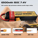 DXF Lipo Battery 2S 7.4V 6500mAh 150C Graphene Softcase with EC5 / T / TRX / XT60 / XT90 / XT150 / Q8s Plug for RC 1/8 1/10 Buggy Truck Car Off-Road Drone
