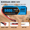 (CA)DXF Lipo Battery 3S 11.1V 8400mAh 120C/240C HardCase Deans/T Plug Lipo Battery for RC HPI HSP 1/8 1/10 Buggy RC Car Truck