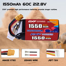 DXF 1550mAh 6S 60C 22.8V Lipo Battery Pack for FPV LiPo Battery