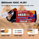 DXF 1850mAh 4S 100C 14.8V Lipo Battery Pack for FPV LiPo Battery