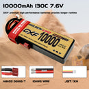(CN)DXF Lipo Battery 2S 7.6V 10000MAH 150C  lipo Hardcase with  DEANS/T Plug for Rc 1/8 1/10 Buggy Truck Car Off-Road Drone