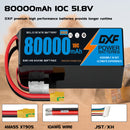 (CN)DXF 14S Lipo Battery 51.8V 10C 80000mAh Soft Case Battery  for Drone UAV FPV Car Truck Tank RC Semi solidstate Battery Racing Hobby