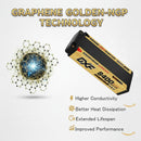 DXF LiPo Battery 2S2P HV 7.6V 8400mAh 140C Graphene NGP Gold Version with 5mm Bullet / EC5 / T / TRX / XT60 / XT90 / XT150 / Q8s Plug for RC 1/10 1/8 1/5 Scale Car Racing