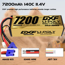DXF LiPo Battery 3S HV 11.4V 7200mAh 140C Graphene Softcase with EC5 / T / TRX / XT60 / XT90 / XT150 / Q8s Plug for RC 1/8 1/10 Buggy Truck Car Off-Road Drone