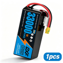 DXF 6S 22.2V 33000mAh 5C Soft Case LiPo Battery with 8AWG Wire for Toy Cars, Boats, UAVs & Drones (1-6 Pack)