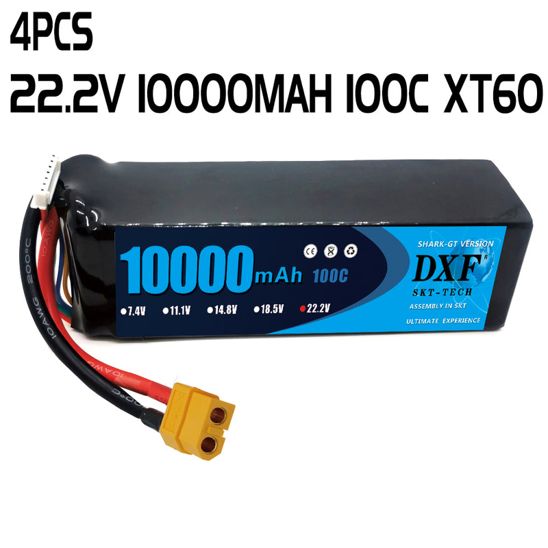 (PL)DXF 6S Lipo Battery 22.2V 100C10000mAh Soft Case Battery with XT60 Connector for Car Truck Tank RC Buggy Truggy Racing Hobby