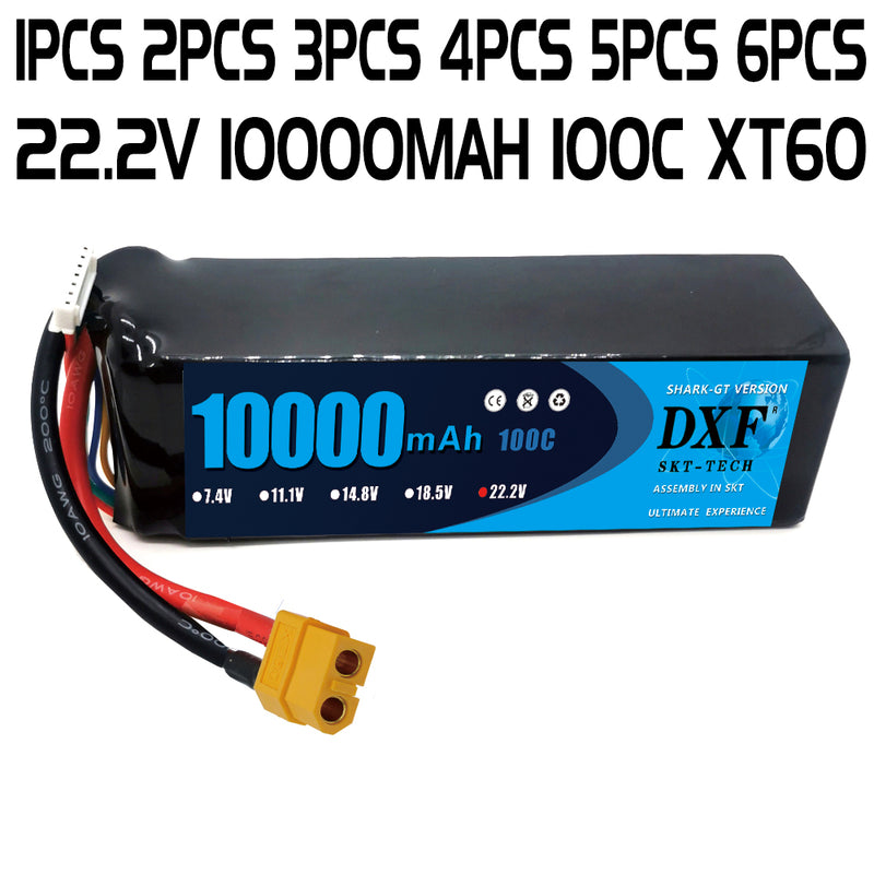 (PL)DXF 6S Lipo Battery 22.2V 100C10000mAh Soft Case Battery with XT60 Connector for Car Truck Tank RC Buggy Truggy Racing Hobby