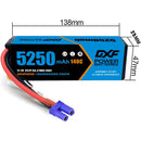 (CN)DXF 3S 5250 mAh 11.1V 140C Batteria Lipo ad Alta Capacità Hardcase con EC5  Spina per 1:8 Scala RC Auto, Multi-Rotore RC Aeroplano, RC Elicottero, RC Barca