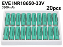 EVE INR18650-33V 3300mAh 10A Li-ion Battery for Flashlights, E-Bikes & DIY Battery Packs (1-100 PCS)