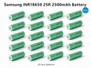Samsung INR18650-25R 2500mAh 20A Li-ion Battery for Power Tools, Flashlights & DIY Battery Packs (1-100 PCS)