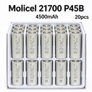 Molicel INR21700-P45B 4500mAh 45A Li-ion Battery for Power Tools, E-Bikes & DIY Battery Packs (1-100 PCS)
