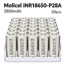 Molicel INR18650-P28A 2800mAh 35A Li-ion Battery for Power Tools, Flashlights & DIY Battery Packs (1-100 PCS)