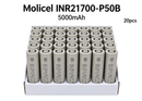 Molicel INR21700-P50B 5000mAh 60A Li-ion Battery for Power Tools, E-Bikes & DIY Battery Packs (1-100 PCS)